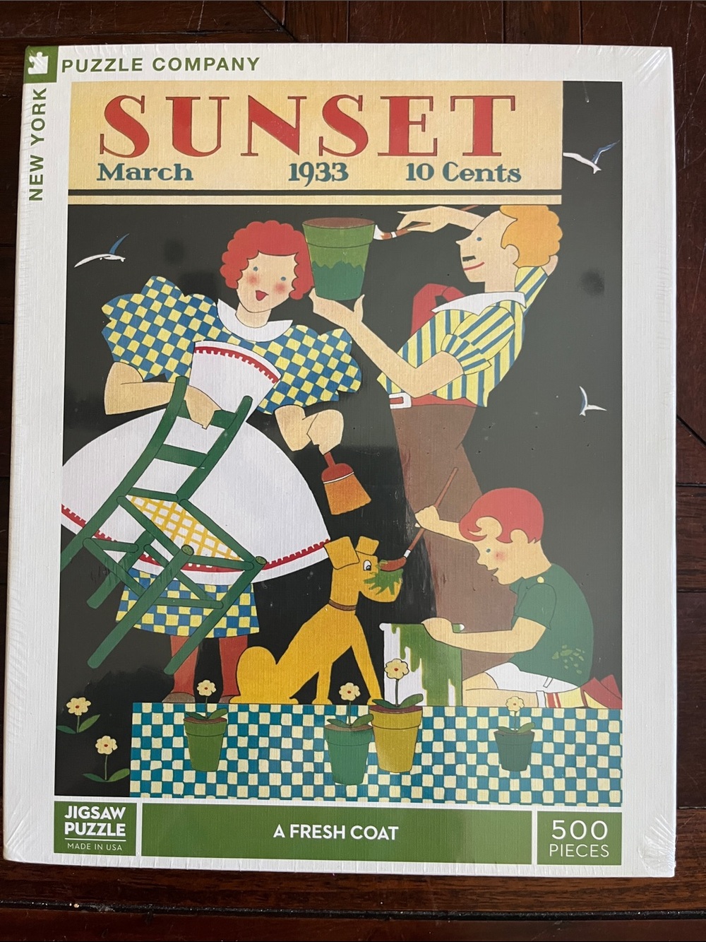 New York Puzzle Company Sunset Magazine “Fresh Coat” 500 Piece Jigsaw Puzzle NEW